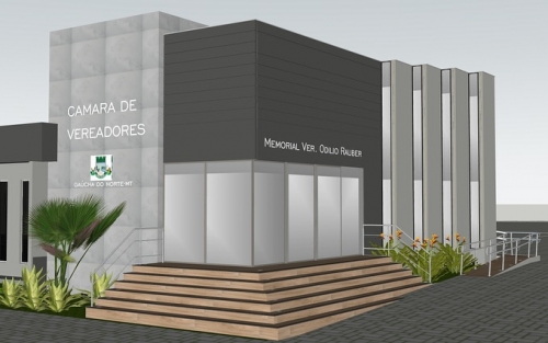 Câmara de Gaúcha do Norte inicia obra de modernização com nova fachada, telhado e paisagismo