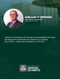 Câmara Municipal de Gaúcha do Norte realiza 12ª Sessão Ordinária de 2026