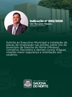 Câmara de Gaúcha do Norte realiza Sessão Ordinária nesta terça-feira, 1º de setembro