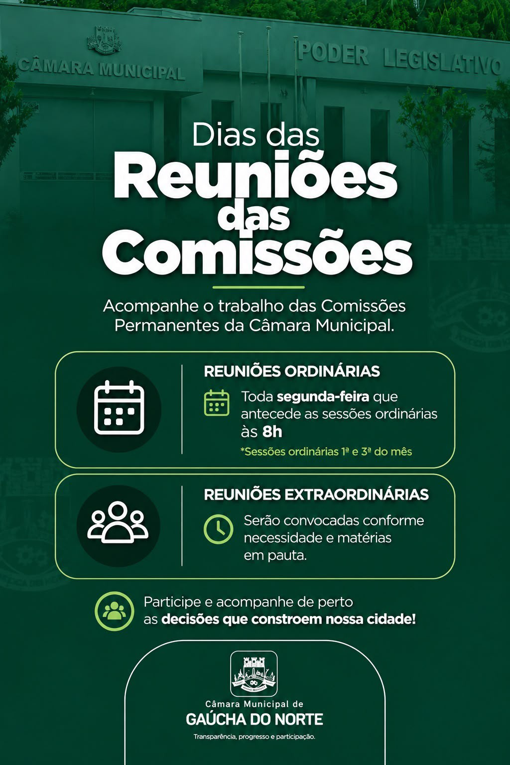 Comunicado dia de sessão